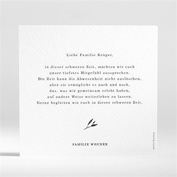 Beileidskarte Trauer Filigraner Blätterkanz - vue 2