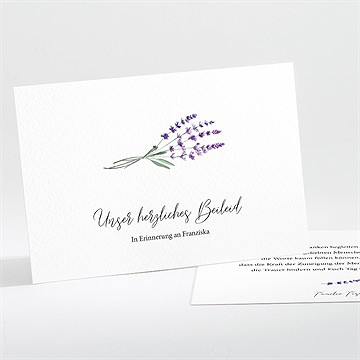Beileidskarte Trauer Lavendelzweig