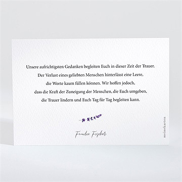 Beileidskarte Trauer Lavendelzweig - vue 2