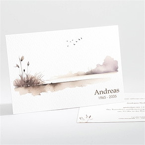 Trauerkarte zarte aquarelllandschaft