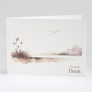 Trauerdanksagung Zarte aquarelllandschaft