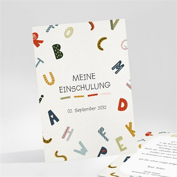 Einladungskarte Einschulung abc der schule