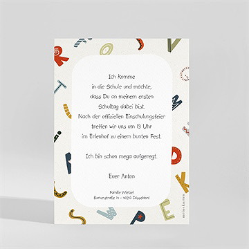 Einladungskarte Einschulung Abc Der Schule - Vue 2
