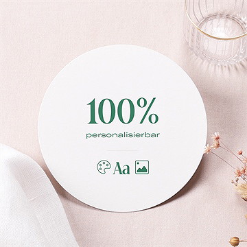 Menükarte Taufe Blanco - Rund*13,5Cm