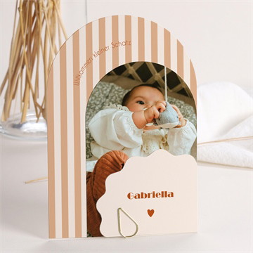 Geburtskarte terrakottastreifen