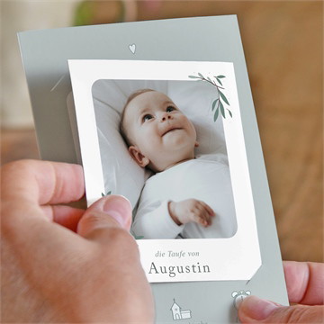 Einladung Taufe verspielte fotokarte
