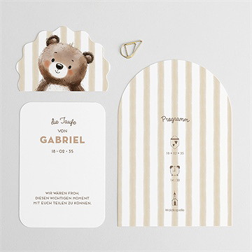 Einladung Taufe Gestreifter Bär - vue 3