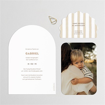 Einladung Taufe Gestreifter Bär - vue 4