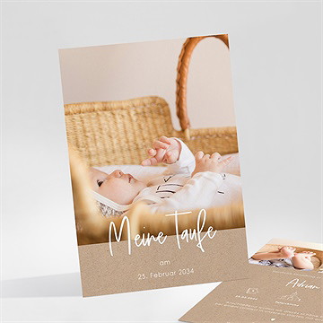 Einladung Taufe Kraftpapierimitation