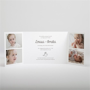 Einladung Taufe Kleine Schwestern Doppelklapp - Vue 2