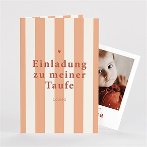 Einladung Taufe vintagestreifen