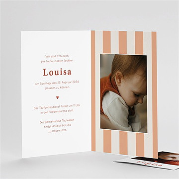Einladung Taufe Vintagestreifen - vue 4