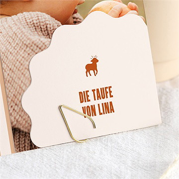 Einladung Taufe Streifen In Terrakotta - vue 2