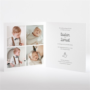 Einladung Taufe Kleine Brüder - vue 2