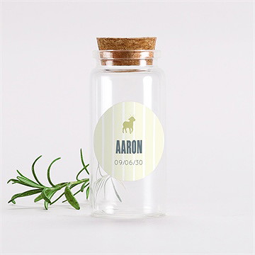 Glasfläschchen Mit Korken Kommunion Lamm Sticker - vue 2