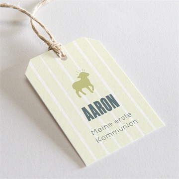 Geschenkanhänger Kommunion Lamm