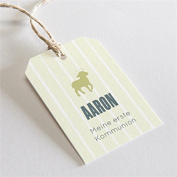 Geschenkanhänger Kommunion Lamm