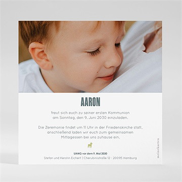 Einladung Kommunion Lamm Quadrat - vue 2