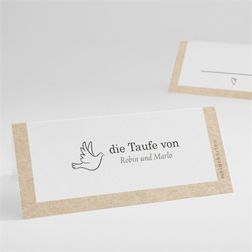 Tischkarte Taufe Zwillingsillustrationen