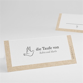 Tischkarte Taufe zwillingsillustrationen