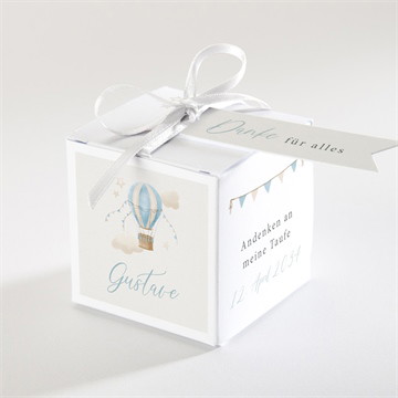 Geschenkbox Taufe Heißluftballon blau