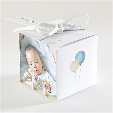 Geschenkbox Taufe Heißluftballon Blau - vue 2