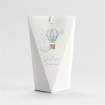 Geschenkbox Taufe Heißluftballon Blau -Schachtel - vue 4
