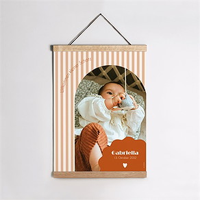 Geburtsposter terrakottastreifen