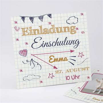 Einladungskarte Einschulung Endlich schulanfang