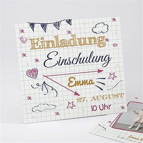 Einladungskarte Einschulung endlich schulanfang