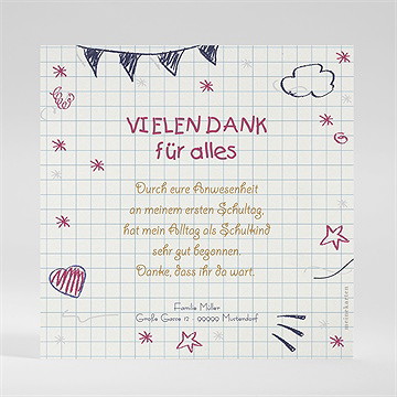 Dankeskarte Einschulung Endlich Schulanfang - Vue 2