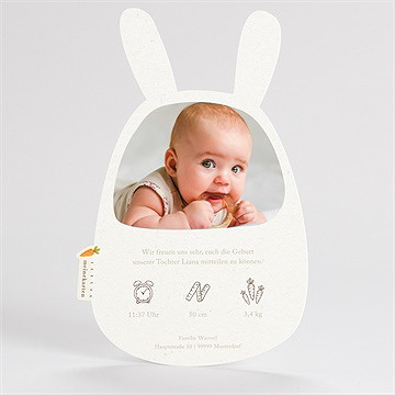 Geburtskarte Kleines Häschen - vue 2