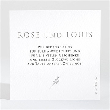 Dankeskarte Taufe Zwillinge - Vue 2
