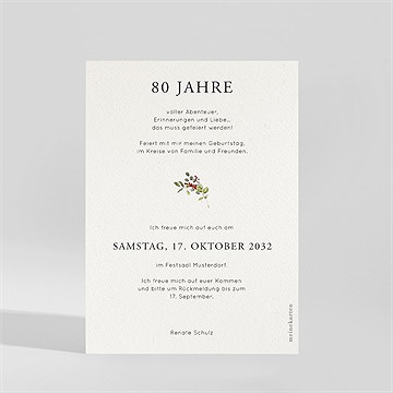 Geburtstagseinladung Weihnachtssterne Und Rosen 80  - vue 2
