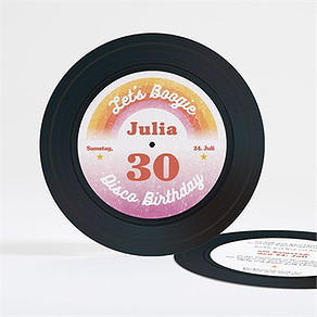 Geburtstagseinladung vintage schallplatte 30 jahre