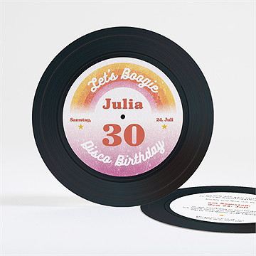 Geburtstagseinladung Vintage Schallplatte 30 Jahre