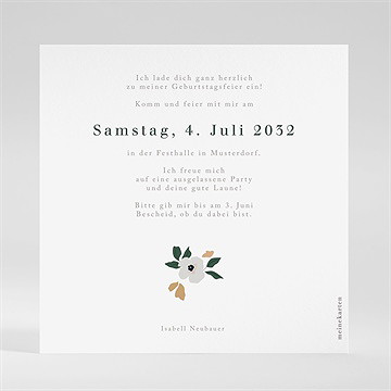 Geburtstagseinladung Blumenmotive 40 Jahre - Vue 2