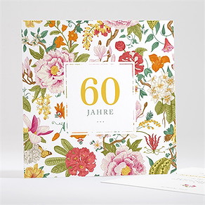 Geburtstagseinladung bunte blumen 60 jahre