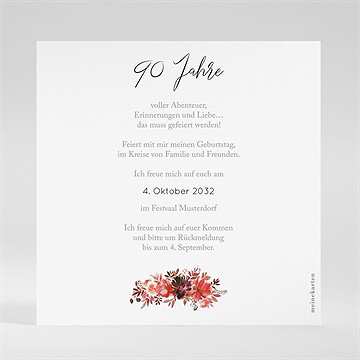 Geburtstagseinladung Herbst Und Blumen 90 Jahre - Vue 2