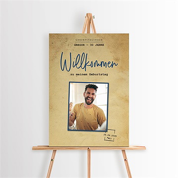 Willkommensschild Geburtstag Geburtstagstelegramm - Magnet - vue 2