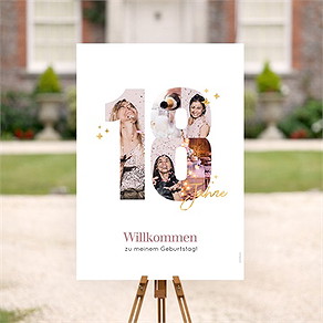 Willkommensschild Geburtstag foto 18 jahre