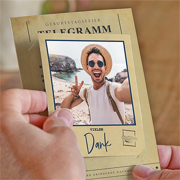 Dankeskarte Geburtstag Geburtstagstelegramm - Magnet