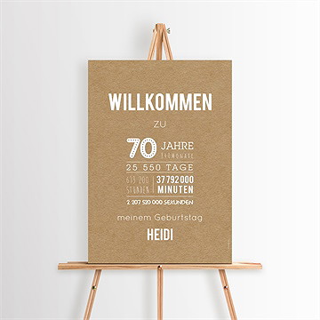 Willkommensschild Geburtstag Countdown 70 Jahre