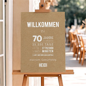 Willkommensschild Geburtstag Countdown 70 Jahre - vue 2