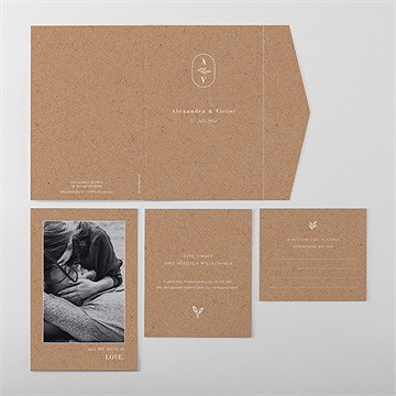 Hochzeitseinladung Schlichte Kraftpapieroptik - Vue 4