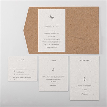 Hochzeitseinladung Schlichte Kraftpapieroptik - Vue 5