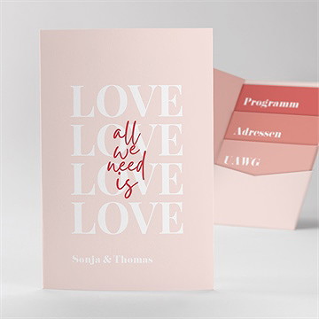 Hochzeitseinladung Love Love Love