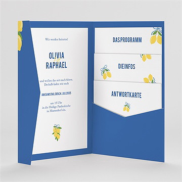 Hochzeitseinladung Dolce Vita Blau - vue 2