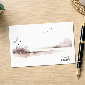 Trauerdanksagung zarte aquarelllandschaft