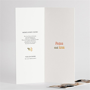 Dankeskarte Hochzeit Peace And Love - vue 3